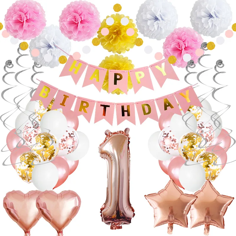 

Birthday Balloons Rose Gold Number Foil Balloons Latex Balloon Birthday Party Decoration Baby Shower Party Supplies