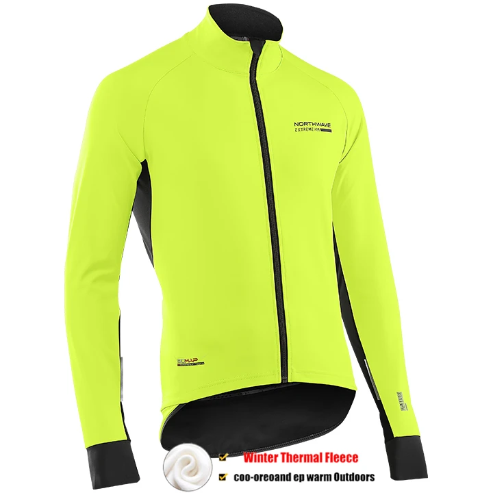 Northwave Winter Thermal Fleece Jersey Pro Team NW Cycling Jackets Bicycle Cycling Warm MTB Bike Clothing Sport Wear - Color: Pic Color