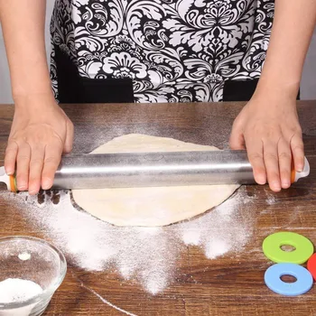

Professional Stainless Steel Rolling Pin Baking 4 Adjustable Discs+ Pastry