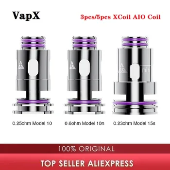 

5pcs/3pcs Original VapX XCoil AIO Coil for VapX Geyser Pod Kit 0.23ohm/0.25ohm/0.6ohm E-cig Vape Coils VapX Geyser Pod Coil Head
