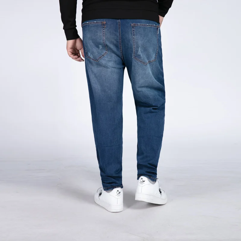 12XL 10XL 8XL 6XL модные Для мужчин брюки больших размеров Повседневное Осень Джинсовая хлопковая футболка в стиле хип-хоп свободные коротким рукавом Рабочая высокого качества длинные штаны, мужские джинсы, штаны