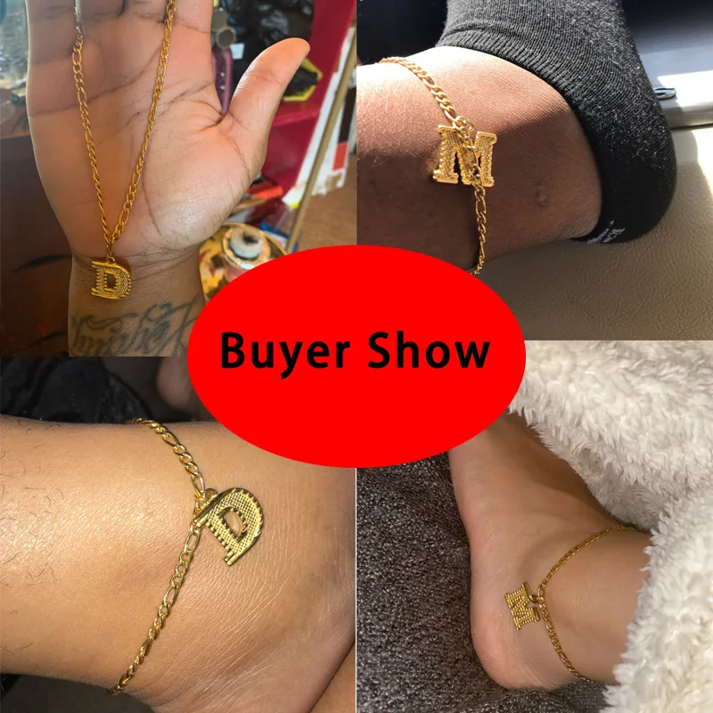 Gold Color A-Z Letter Initial Anklets Bracelets For Women Girls Stainless Steel Alphabet Ankle Leg Foot Bracelet BFF Jewelry - Image 6