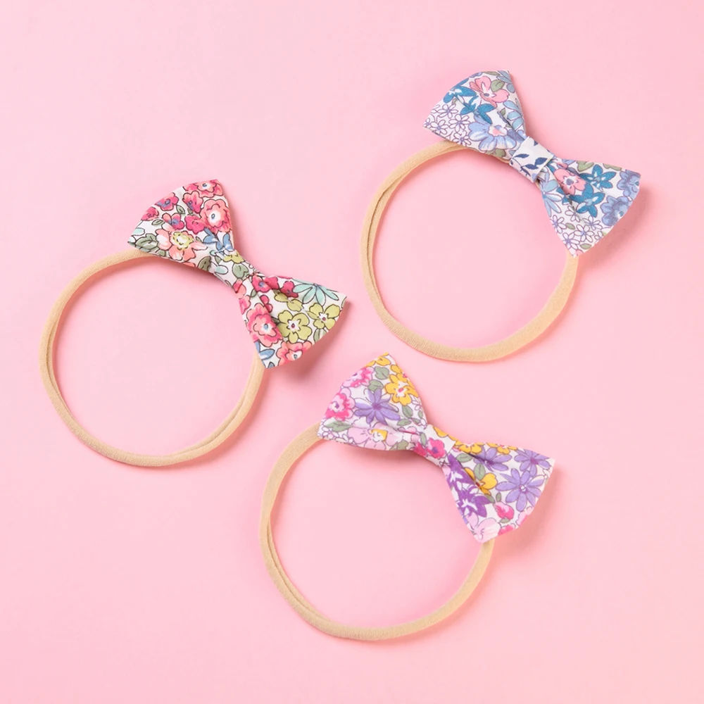 

1PCS Print Flower Cotton Bow Nylon headbands Children Hair Accessories Girls Elastic Headband Hairwear Soft Head Band Headbands