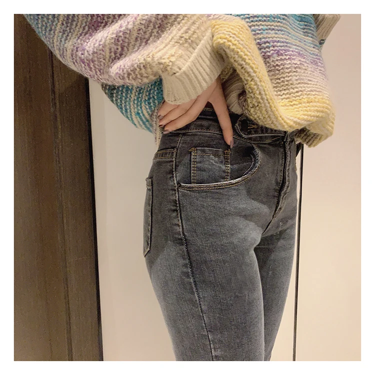 Mishow, Зимние Повседневные плотные джинсы глубокого цвета, женские хлопковые джинсы с высокой талией, облегающие длинные штаны на молнии MX19D2374