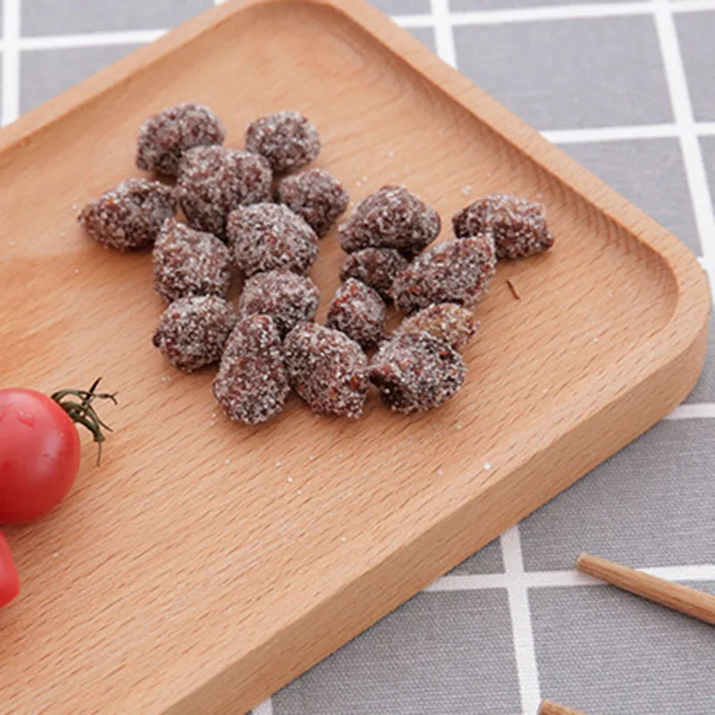 Creative Wooden Tray Solid Wooden Rectangular Plate Cup Tray Cake Fruit Plate Western Food Cup Tray