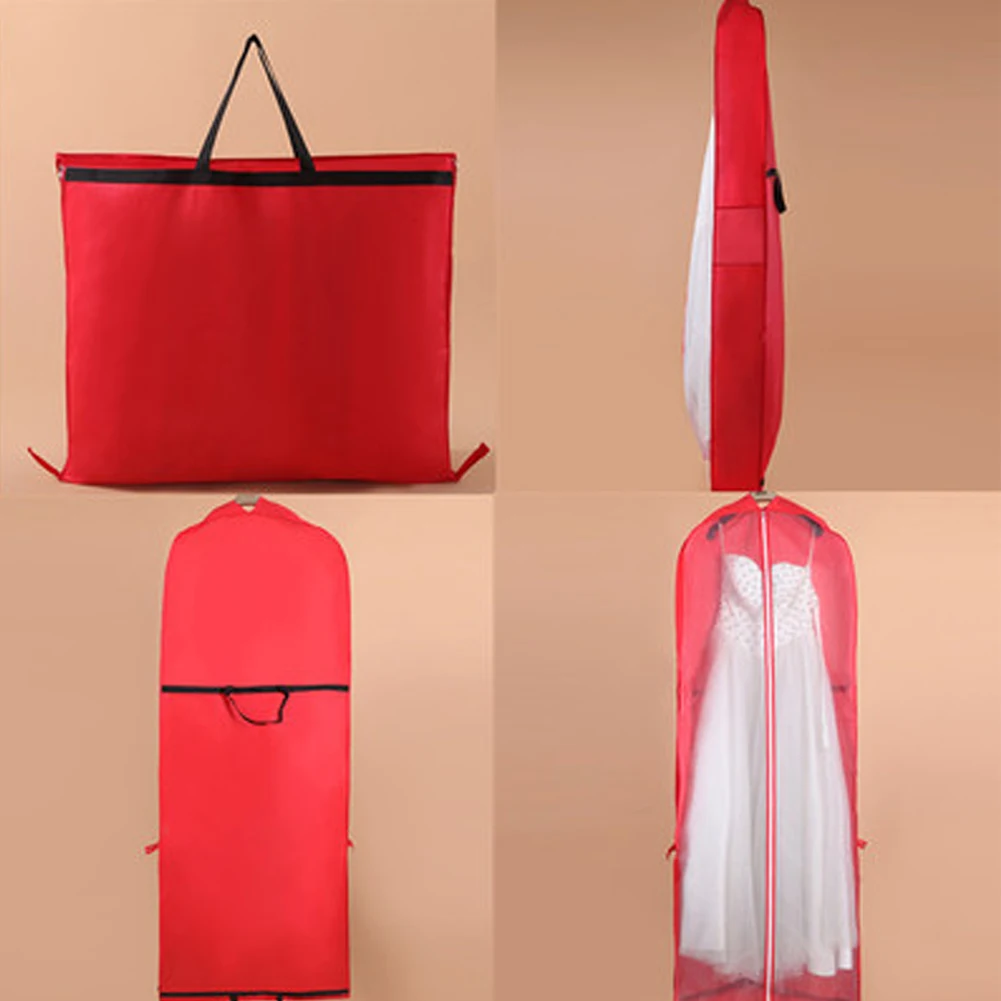 Zip Clothes Portable Dust-proof Bag Wedding Dress Breathable Protector Folding Robe Clothes With Cover Gown Long Storage