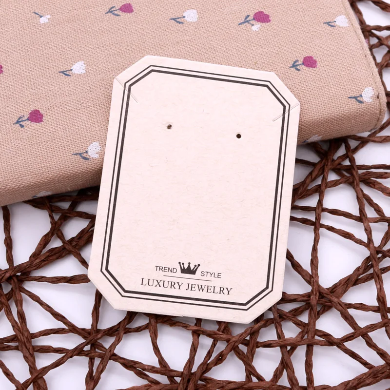 

100 pcs 5.8*7.8cm Kraft Paper Ear Studs Card Tag Marking Label /Earring/Necklace/ Packing Cards Jewelry Displays Bag Wrapping