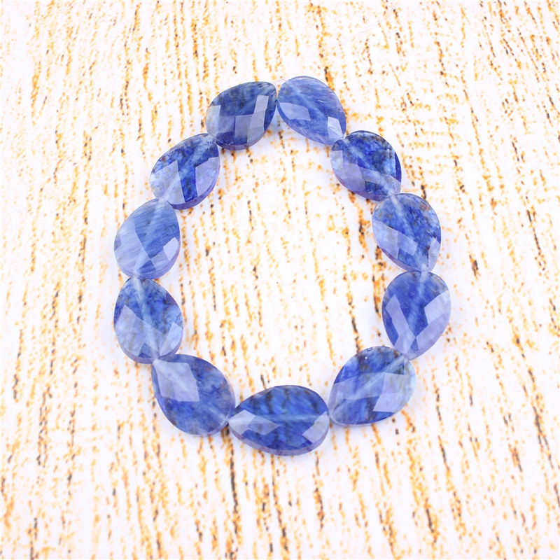 16 × 16MM Blue Crystal Natural Gem Round Loose Faceted Beads Flat For Bracelets Necklaces DIY | Украшения и аксессуары