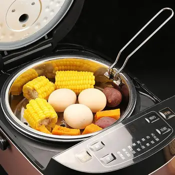 

Stainless Steel Rice Cooker Thickened Steamed Buns Dishes Steamer Household Cooking Utensils Kitchen Hardware for Home (Silver)