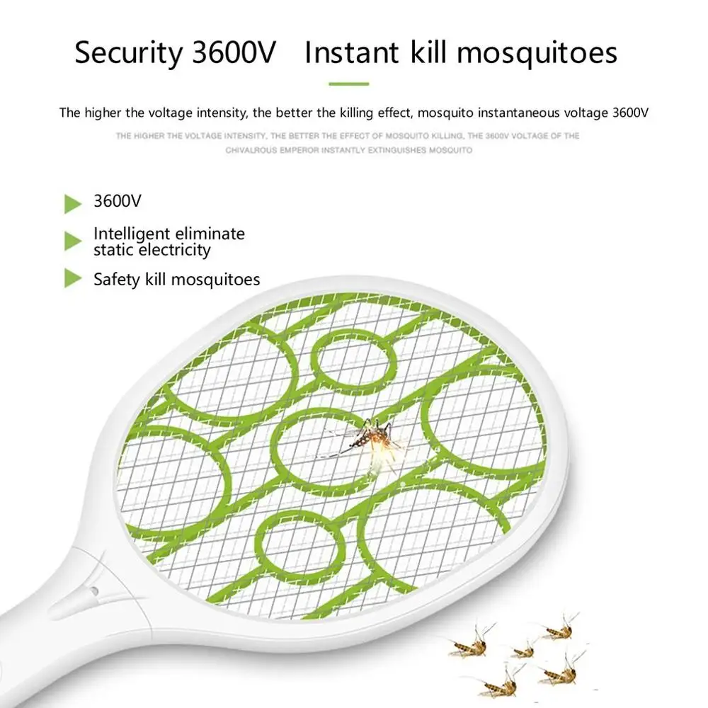 Электрическая ручная ловушка для насекомых Zapper Fly Swatter портативная ракетка