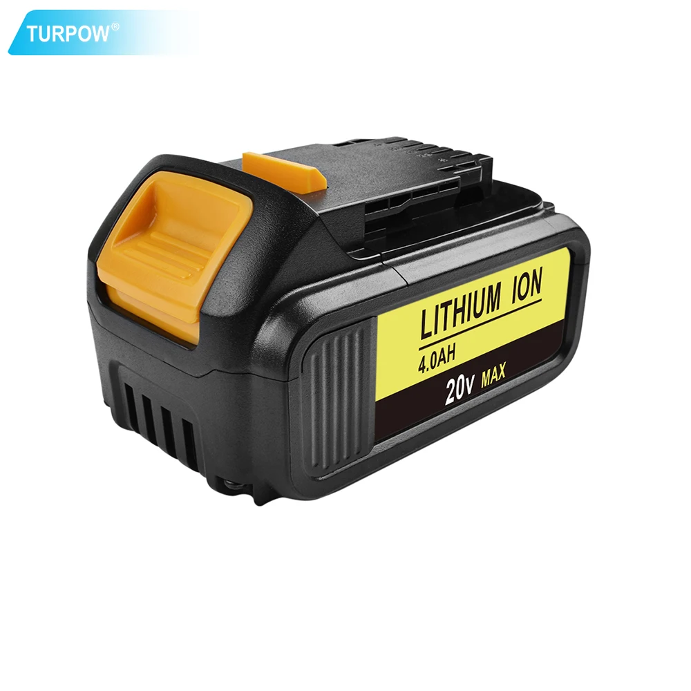 Turpow для DeWalt перезаряжаемые электроинструменты батарея 20V 4000mAh DCB200 Макс Замена DCB181