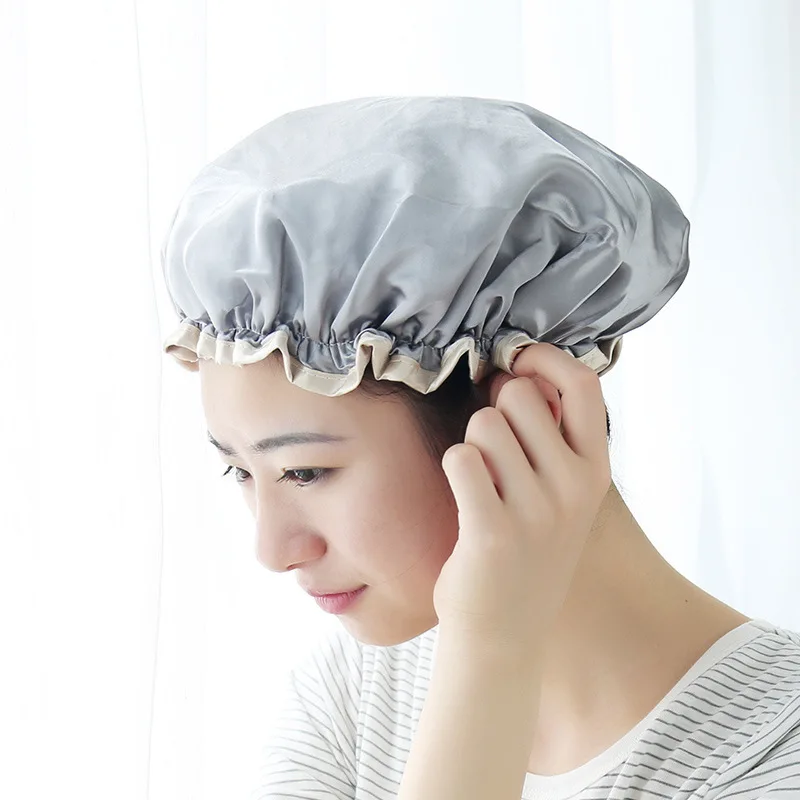 

Waterproof shower cap women shower bath bathing headgear kitchen hat oil-proof cap oil fume ladies hair bonnets
