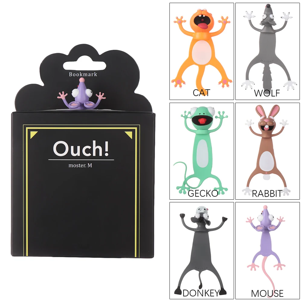 3D Стерео милые Мультяшные животные закладки ПВХ материал креативные книги маркеры офисные школьные канцелярские принадлежности для подарка закладки