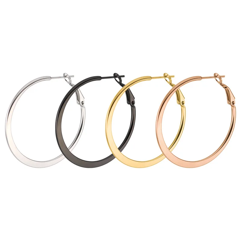 

Stainless Steel Fashion Round Earrings for Women 30mm 40mm 50mm 60mm Circle Earrings Round Brincos Loop Earrings Jewelry