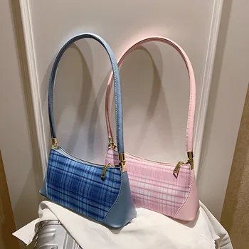 

New High Quality leather bag for woman 2020 Trendy small handbags for women classic plaid designer bag fashion tote shoulder bag
