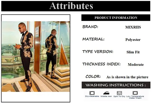 Giacca Uomo Con Paillette Oro - Sakko In Raso Lucido Per Feste E Matrimoni | Vestibilità Regular - Foto 6