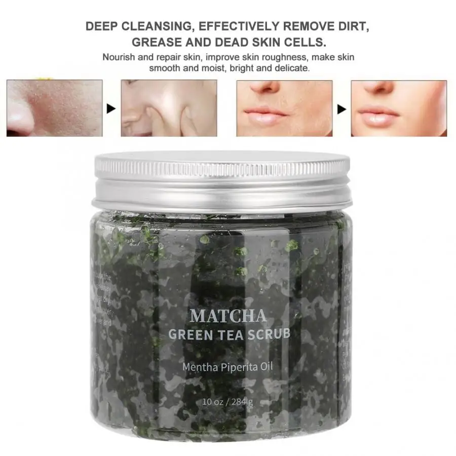 Зеленый чай matcha Отшелушивание тела Скраб-крем кутин удаление ороговевшей кожи Очищающий увлажняющий гель для ухода за кожей 284 г