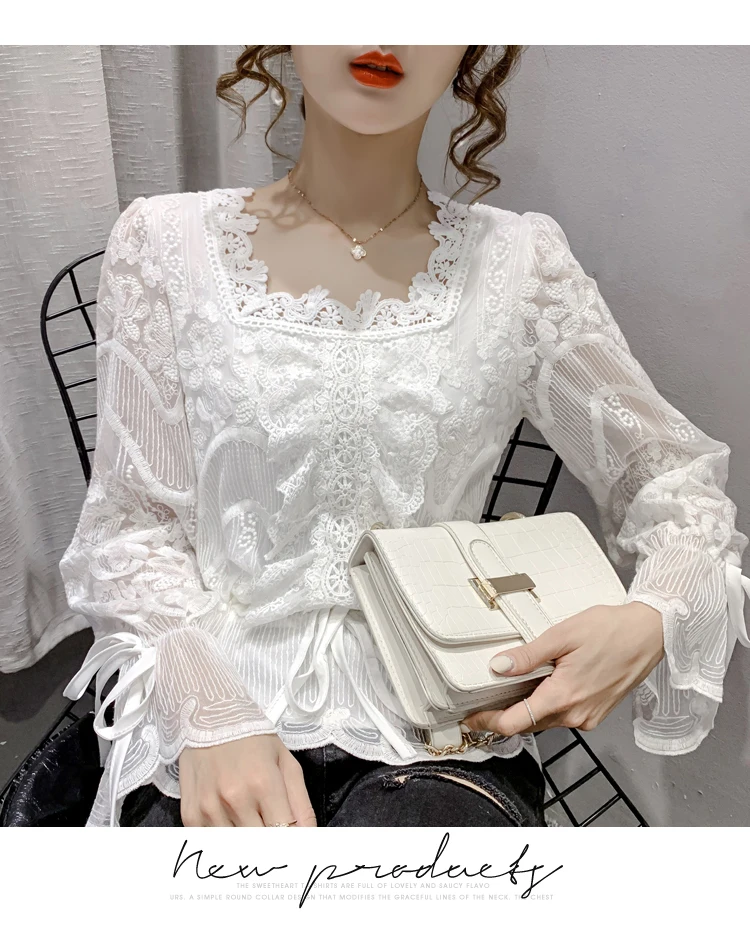 Twicefanx Lace Ruffle 2023 Spring Autumn Lace Up Long Sleeve Ladies To ...