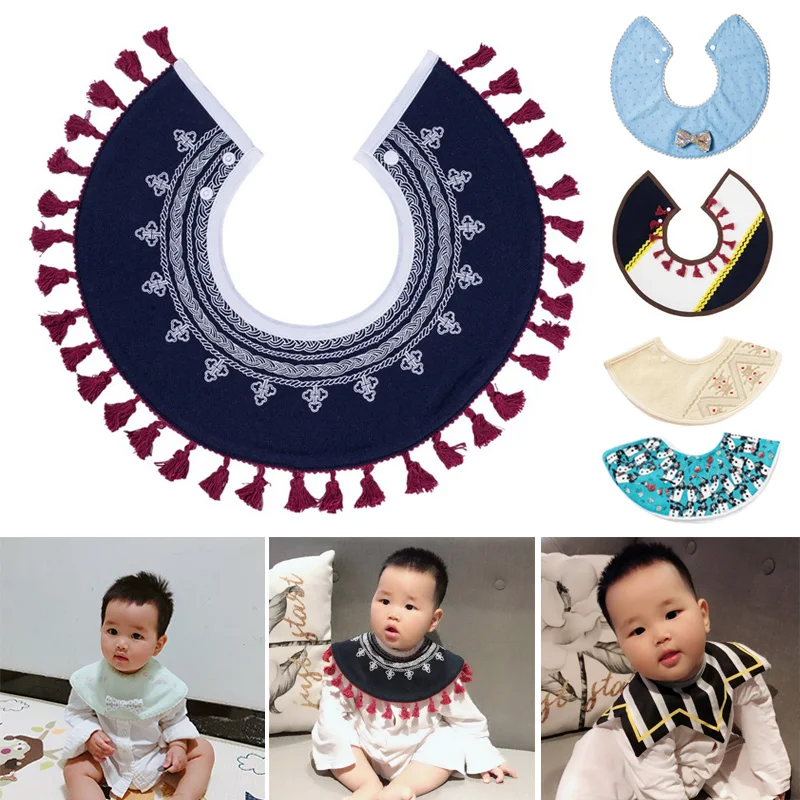

3 Pcs Saliva Towel Round Bandana Bibs 360 Degree Soft for Children Baby Feeding 998