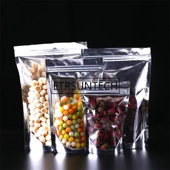 

wholesale 1000Pcs transparent Aluminum Foil Bag Self Seal Zipper Self seal Packing Food Bags Resealable Packaging Bag Pouch