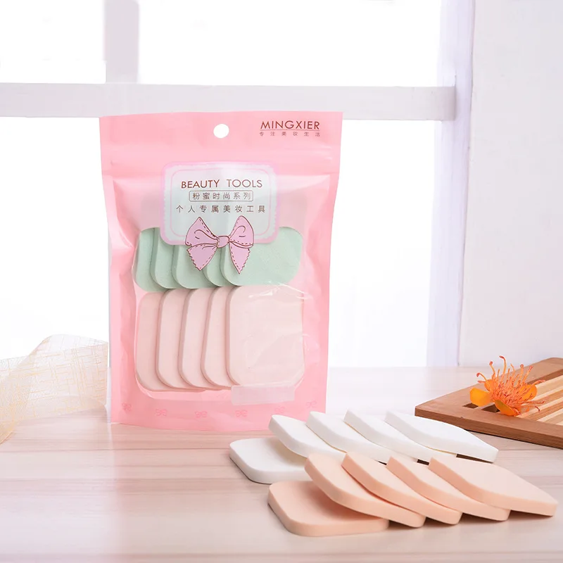 Name Xi'er Wet And Dry Dual Purpose BB Elasticity Puff 10 Pieces Isolation Beauty Puff Makeup Air Cushion a Generation of Fat
