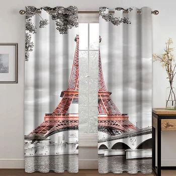 

Paris Polyester Fabric Waterproof Shower Curtain Printed Home Decor Bathroom Decoration 3D Curtains Kids Gifts