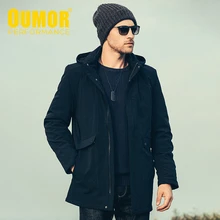 Oumor зима армейский длинный Повседневный Тренч куртка мужская одежда модная Осенняя верхняя одежда водонепроницаемый карго Тренч для мужчин