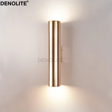 Customized Simple Modern Wall Sconce Lamp Creative Personality Bedroom Bedside Round Aluminum Luxury Champagne Gold Wall Light
