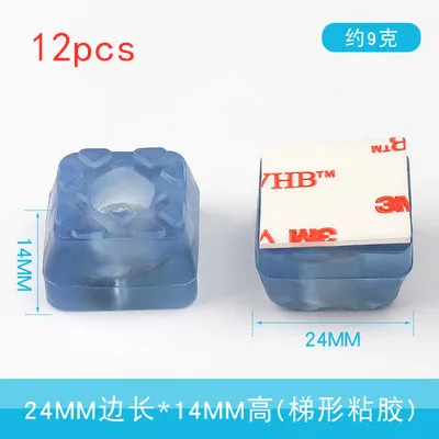 12pcs Rubber Transparent Non-slip Chair Leg Furniture Table Floor Feet Cover With screws Mute Sofa Stool Protector Accessories 24mmX14mm