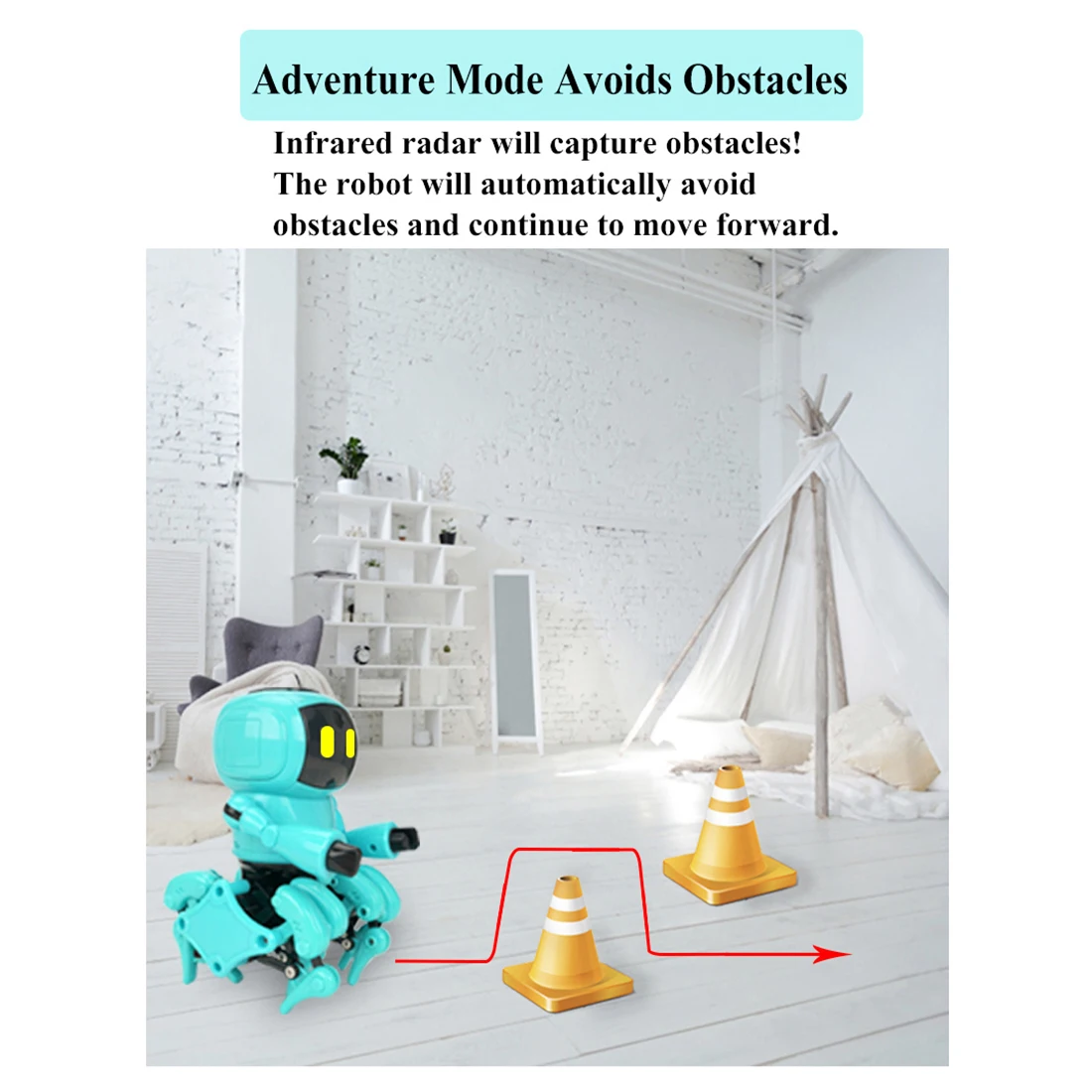 price reduction  DIY Little Eight Robot Assembly Smart Follow Robot Infrared Obstacle Avoidance Gesture Sensing Toy 