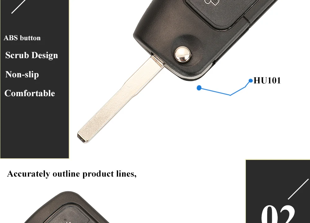 Keyforkess 3 pulsanti 433MHZ 4D60/ 4D63 Chip Car Remote Flip Key per Ford Fusion Focus Mondeo Fiesta Galaxy HU101/FO21 chiavi automatiche - H429c4d182c544de8936c62f00959cdfbr