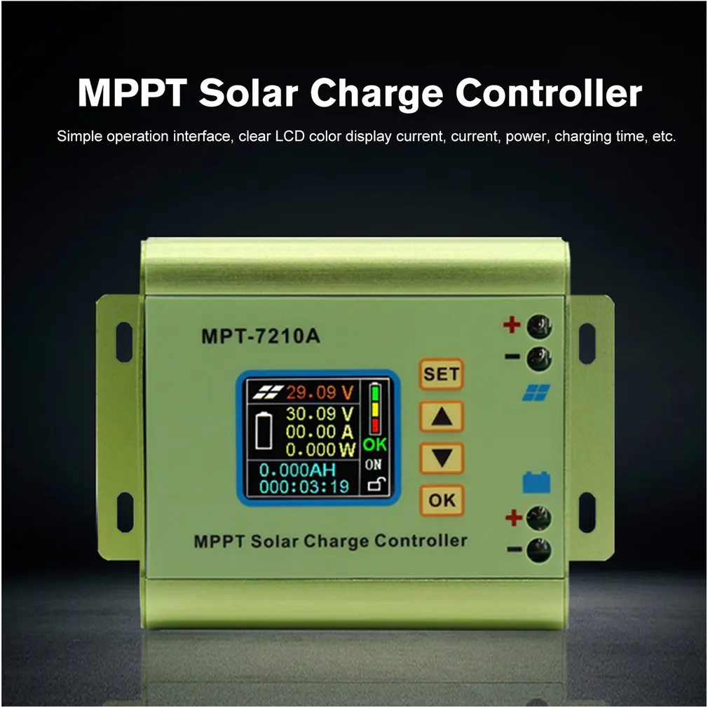 Controlador de Carga do Painel Fornecedor de Controladores de Bateria Display Mppt Solar 24 - 36 48 60 72v Impulso Venda Mpt-7210a Cor Lcd Controladores solares