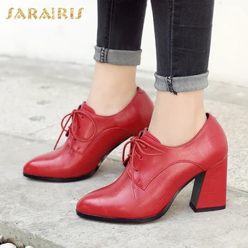 

Sarairis 2020 New Fashion Hot Sale Lace Up Concise Office Lady Pumps Women Shoes High Heels Pointed Toe Spring Shoes Woman Pumps