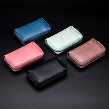 Модная кожаная сумка для ключей в стиле ретро на молнии, мужская сумка для ключей из телячьей кожи, многофункциональная Женская сумочка в Корейском стиле