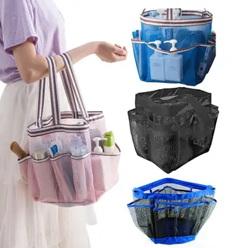

Multi-function Quick Dry Storage Bag Hanging Mesh Bathroom Washing Bag Mesh Grid Drain Washing Supplies Storage Bags
