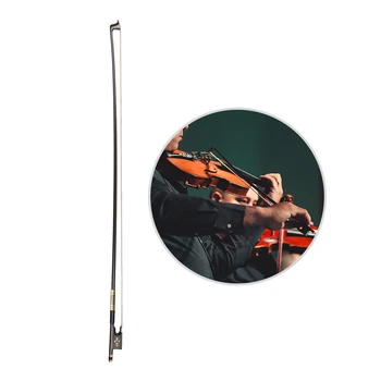 

Hot New 4/4 Violin Fiddle Bow Carbon Fiber Round Stick Ebony Frog Horsetail Hair Well Balanced Accessories