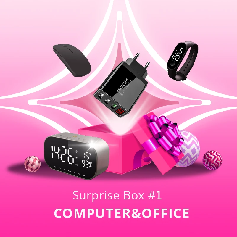 

Surprise Box Consumer Electronics/(6) choose (4)/ Smart Watch+Headset+Sports Watch+Wireless Charger+Speaker+Phone Magnifier
