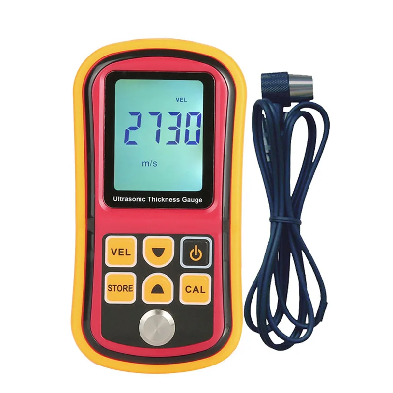 

GM100 Ultrasonic Thickness Gauge Digital LCD Metal Thickness Gauge Sound Velocimeter 1.2-225mm(Steel)0.1mm Resolution