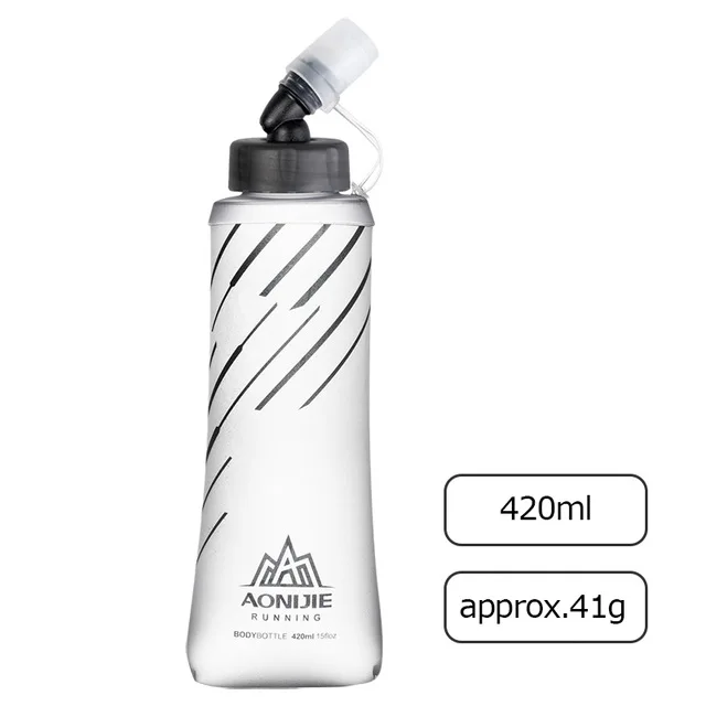 AONIJIE SD21 мягкая колба Складная 250 мл 420 мл бутылка для воды восполняющий воду пузырь для бега для марафона, велоспорта для прогулок, для бездорожья - Цвет: 420ml flask
