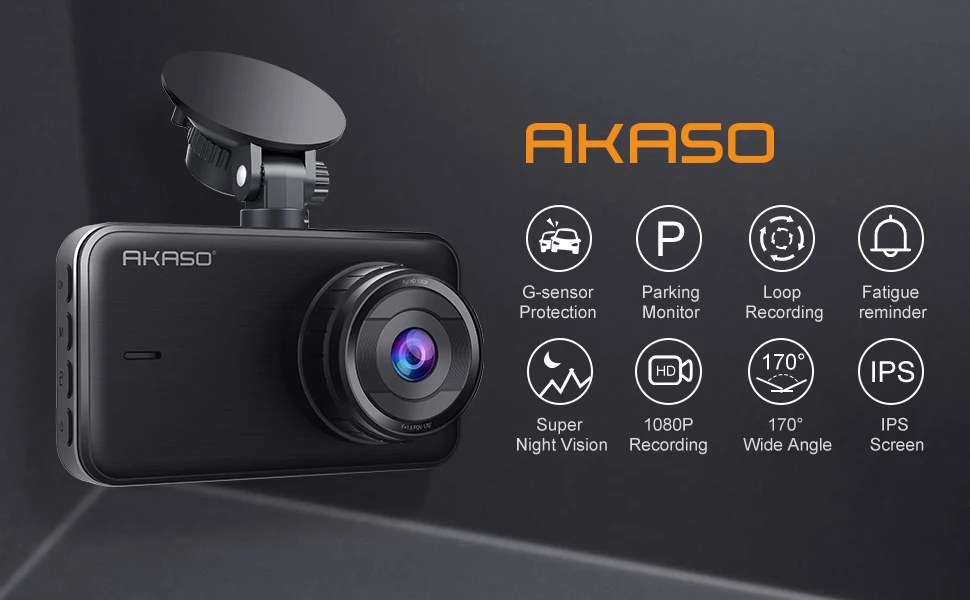 AKASO HD Dash Cam C320 с ips экраном Автомобильный видеорегистратор 170 градусов ночного видения Автомобильный видеорегистратор парковочный монитор g-сенсор DVRs