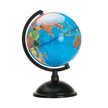 

20cm White World Map Globe with Swivel Stand Geography Educational Toy Enhance Knowledge of Earth and Geography English