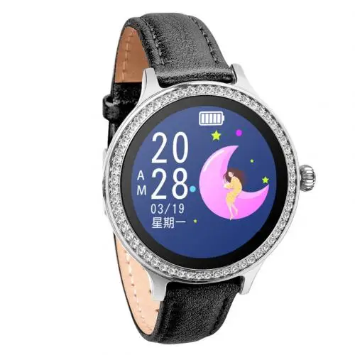 Golden Leather Band M8 Модные Смарт-часы-браслет женские высококлассные металлические текстуры сердечный ритм кровяное давление мониторинг здоровья физиологический цикл - Цвет: Golden Leather Band