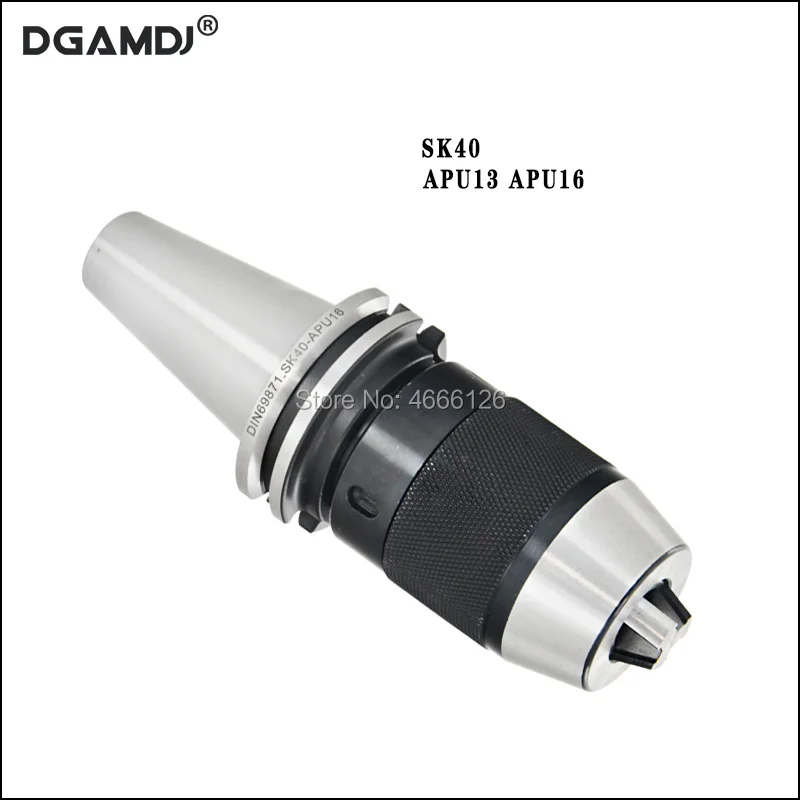 

DIN69871 SK40 CNC tool holder drill chuck adapter APU13 APU16 Integrated Self-tightening 3-jaw chuck high precision keyless