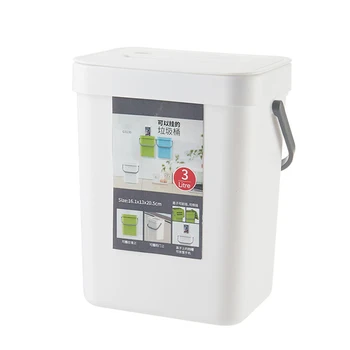 

Type Trash Can Kitchen Hanging Home Bedroom Bathroom Wall-mounted Plastic Square Garbage Can DNJ998