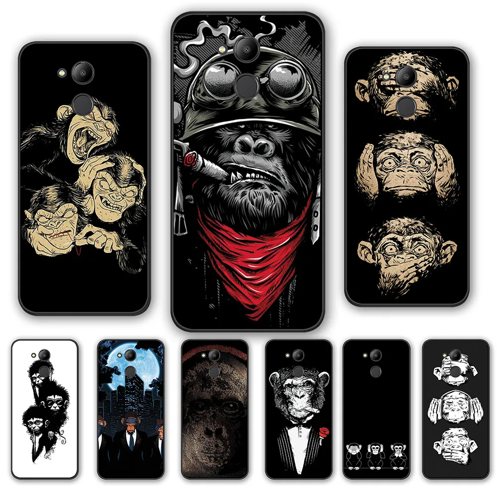 Three Wise Monkeys Wisdom Silicone Cases FOR HUAWEI Honor 10lite 20Pro 10i 20i Play V20 V10 V9 V8 8X 8 9 10 Lite Phone cover |
