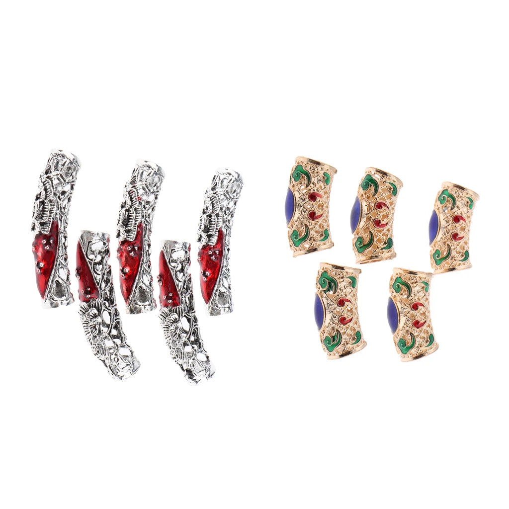 Lots 10 DIY Dreadlocks Hair Beads Hair Braid Rings Cuffs Hair Jewelry Decors Hair Extensions Rings Braiding Clips