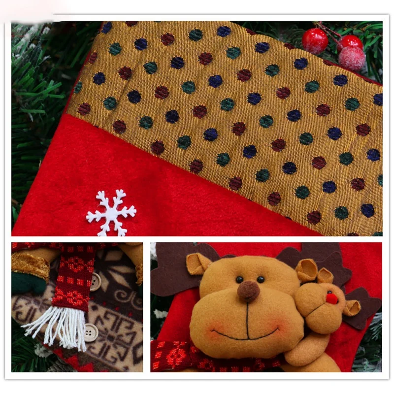 Домашние украшения рождественские чулки милые конфеты подарочная сумка Портативный Санта-Клаус Декор рождественские украшения 1