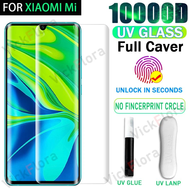 Закаленное стекло с полным покрытием UV для Xiaomi Mi 11 Ultra Note 10 Lite Mi11 Pro 10Pro Защита