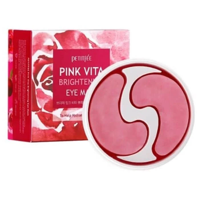 PETITFEE Набор патчей д/век ткан. ОСВЕТЛЕНИЕ PINK VITA BRIGHTENING EYE MASK, 60 шт