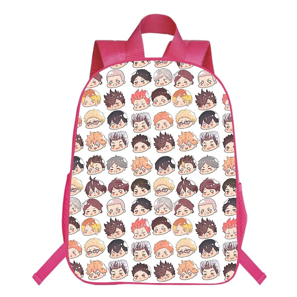 Anime Haikyuu Karasuno Women Backpack Kawaii Pink School Bags Nylon Bookbag Cartoon Travel Bagpack Small School Rugzak